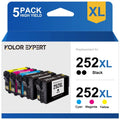 252 WF-3620 Workforce WF-7610 252 WF-7620 Ink WF-7710 Epson with use Magenta Ink Printer Cyan WF-3640 to (Black WF-3630 for WF-7110 Cartridge 252XL Yellow,5-Pack) XL