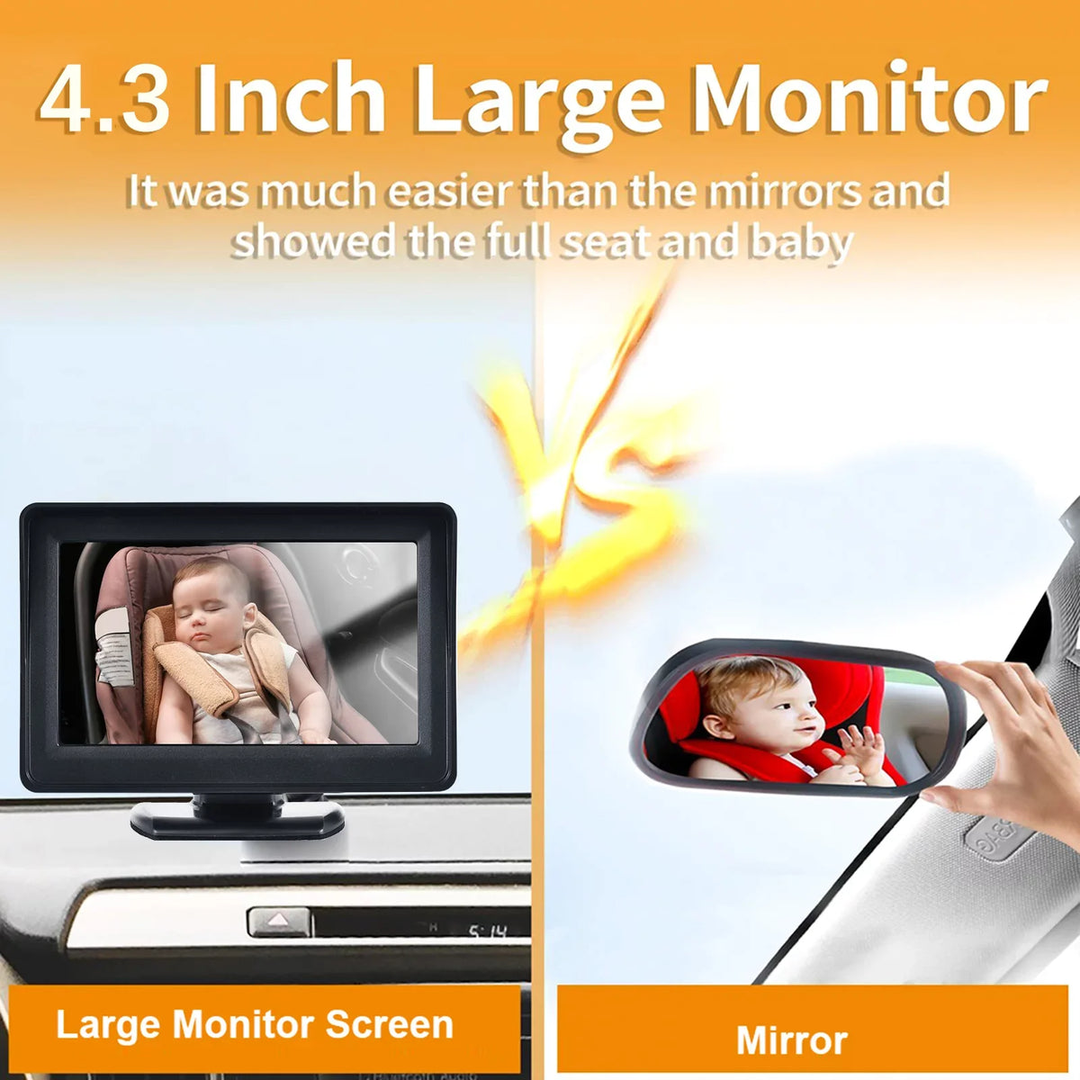 and View 150° Facing Seat Rear Wide Display Car Mirror HD Video Camera with Baby Anself 1080P for Invigilator