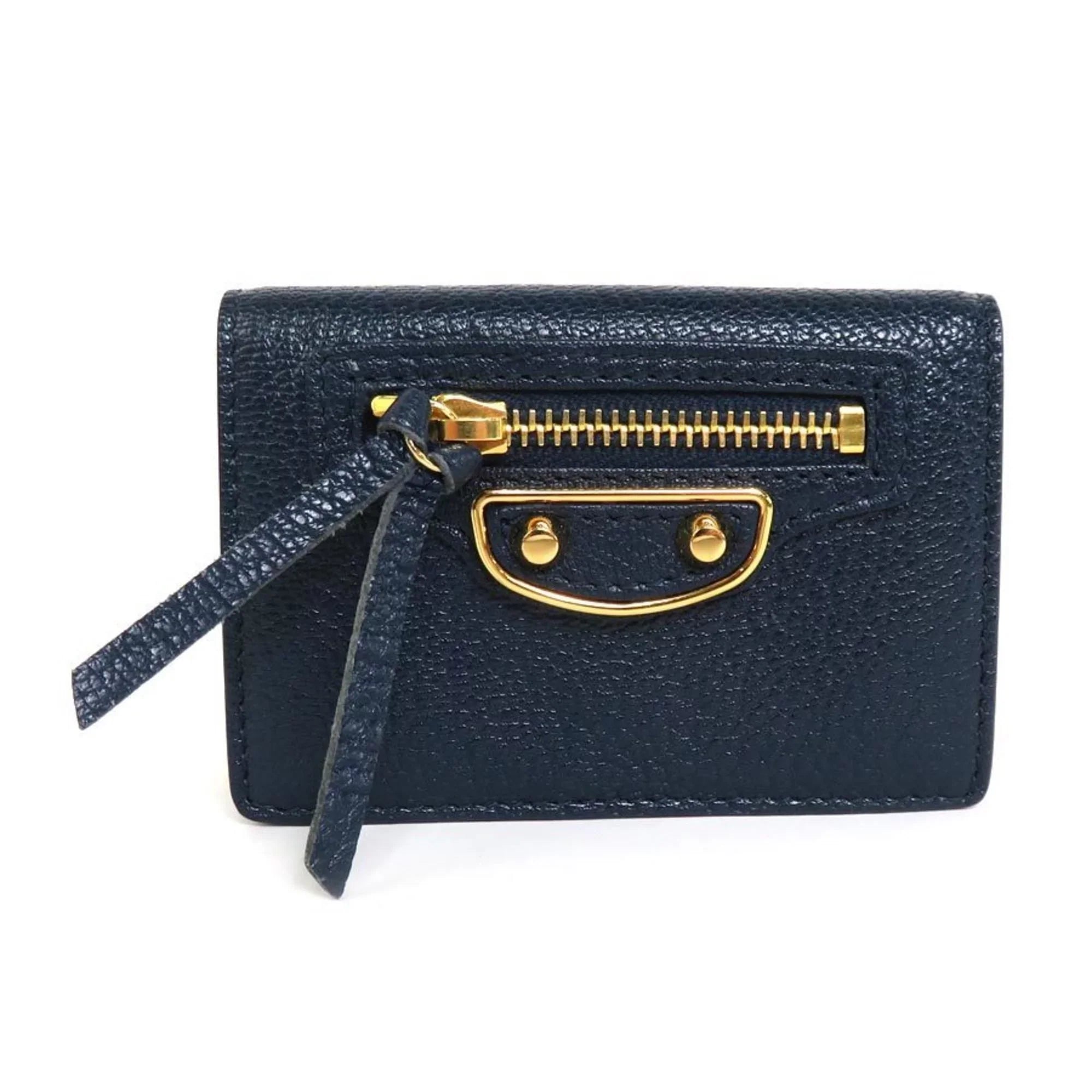 navy mini wallet leather Pre-Owned Balenciaga gold (Good) trifold