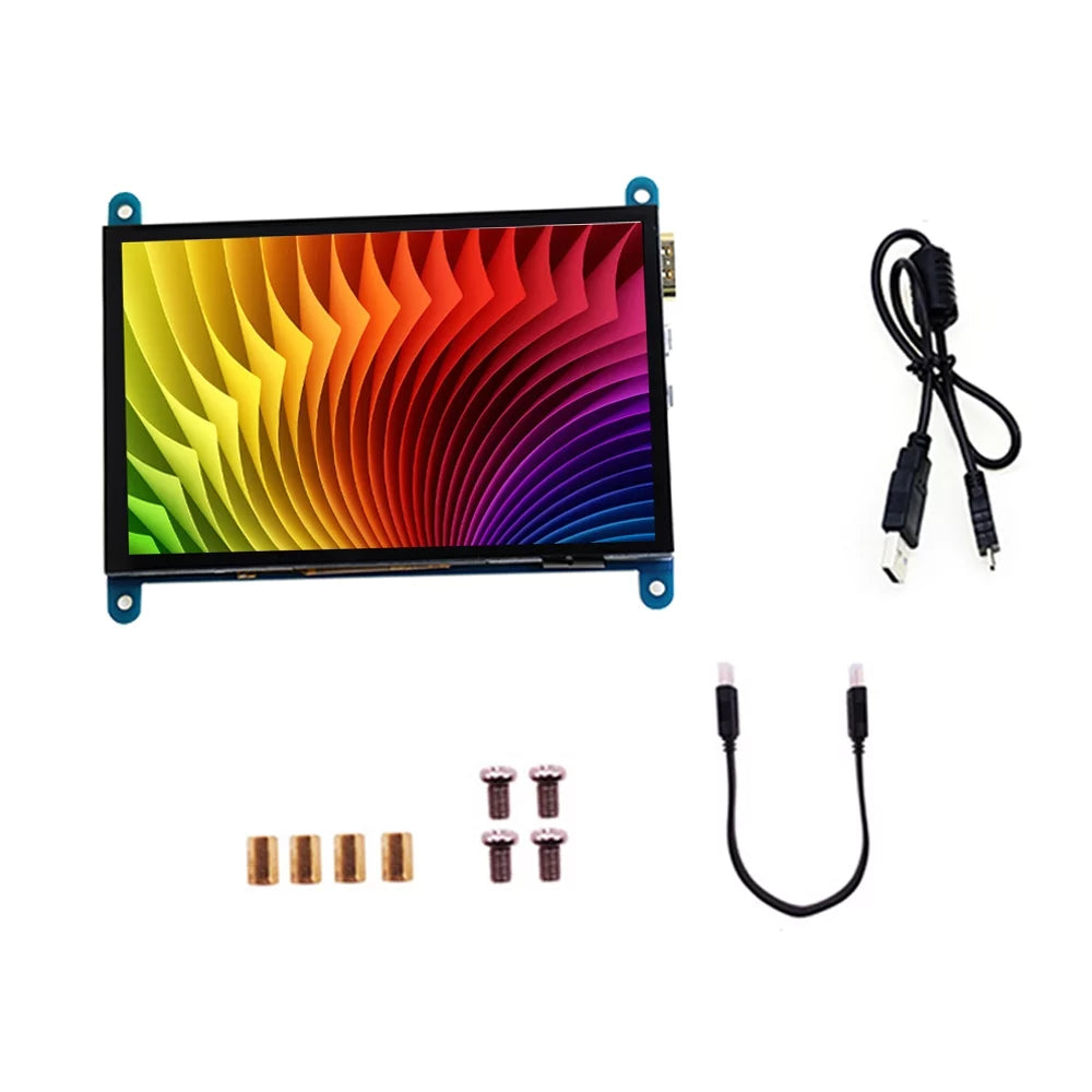 Interface Display with 800*480 Inch Touchscreen Portable with 5 Pi Small Fits Tool Resolution Monitor Raspberry Educational Capacitive