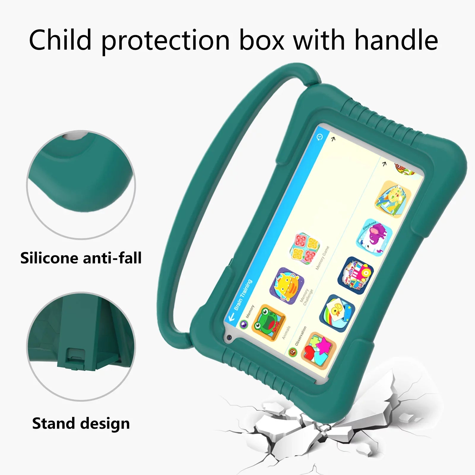 with Core Tablets, 32GB 11 Android Software Kids 7 Control, Parental Games WiFi Children Kids Toddler Pre-Installed. Educationl Case Inch Tablet, Tablet Dual Quad Storage Shockproof Camera 2GB
