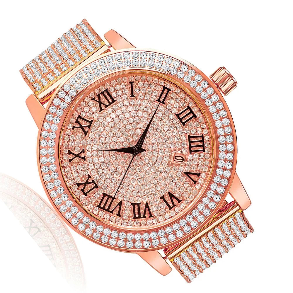 Jojino Tone Gold Rodeo Dial Watch Bezel Face Khronos Rose Joe Custom Band Roman W/Date Function Jojo
