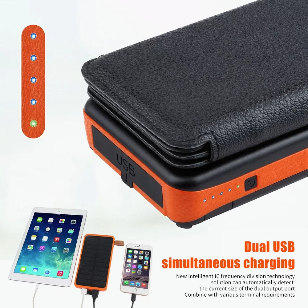 Outdoor Power Battery for Fast Bank, Phones, Tablets 26000mAh, Charge Portable Charger Solar Pack