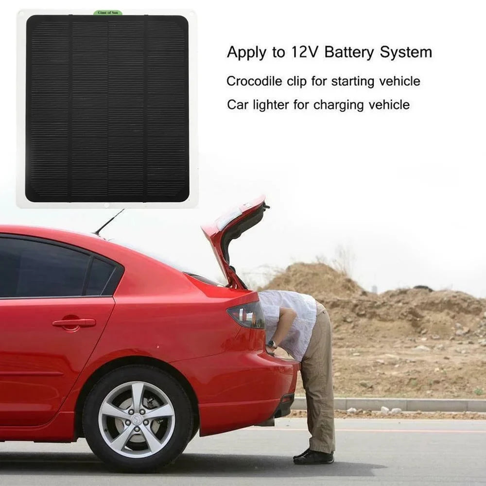 Solar with Charger Yachting Charging occkic Cars Monocrystalline 20W RV exterior Flexible Panels Charger for Clips 12V/5V Battery