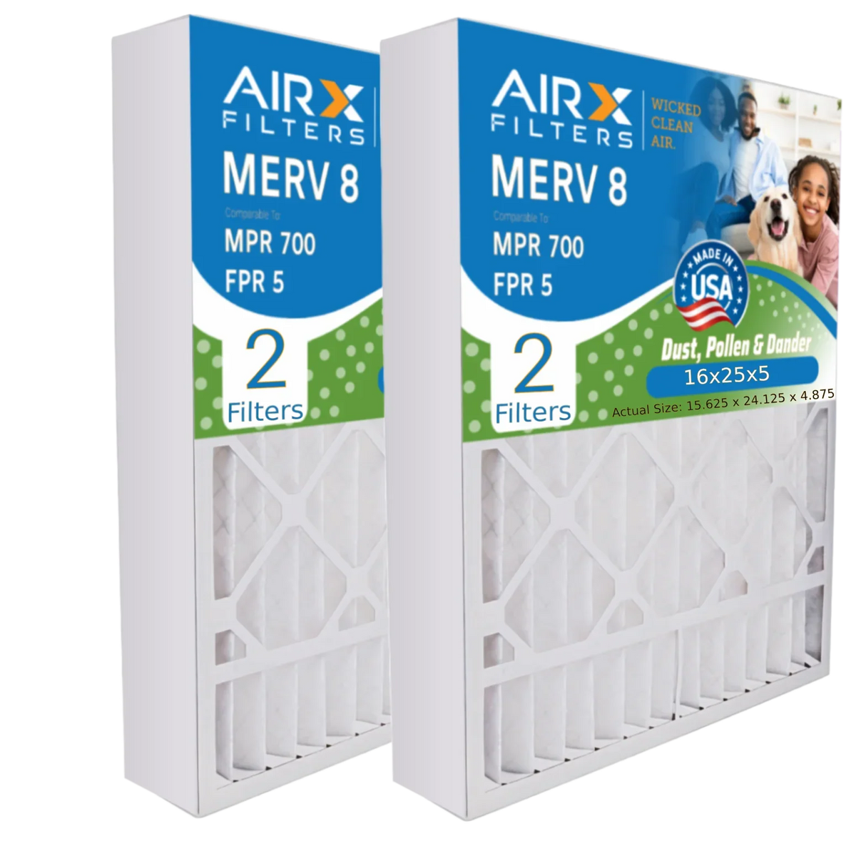 with FILTERS Skuttle by MPR 8 700 Premium 16x25x5 WICKED USA Filter Furnace Filter MERV AIR. FPR 5 16x25x5 Compatible #000-0448-001 Air CLEAN Made to DB-25-16 Comparable 2 & AIRX Pack