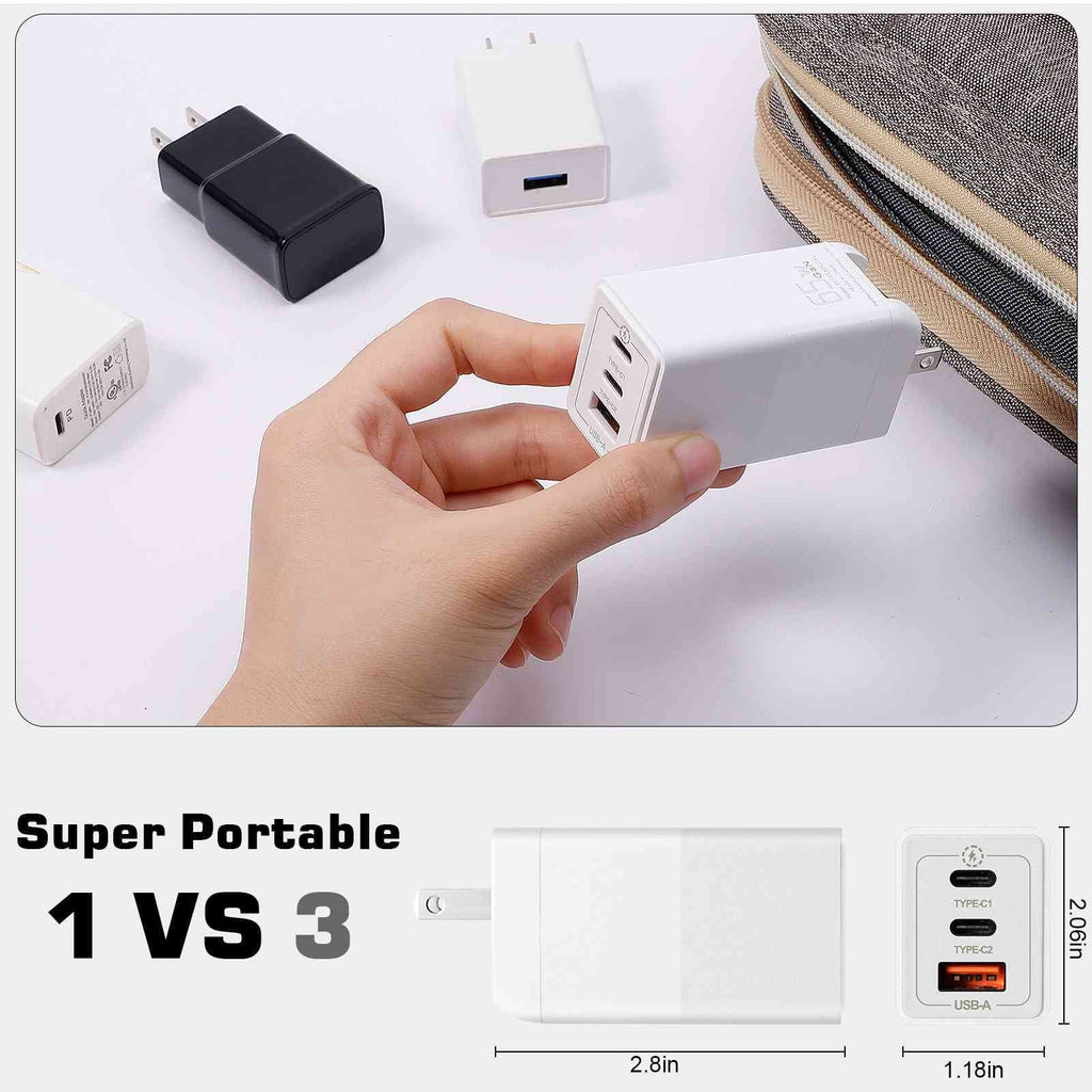3 Charger USB & Fast Travel Ports Z3v/Z3/Z3 Compact/Z2 USB-C LTE/Z2 Tablet Compatible Tablet MacBook High-Speed Dual with UrbanX Galaxy, iPhone, Pixel, Wi-Fi, Google Charging 65W with Xperia
