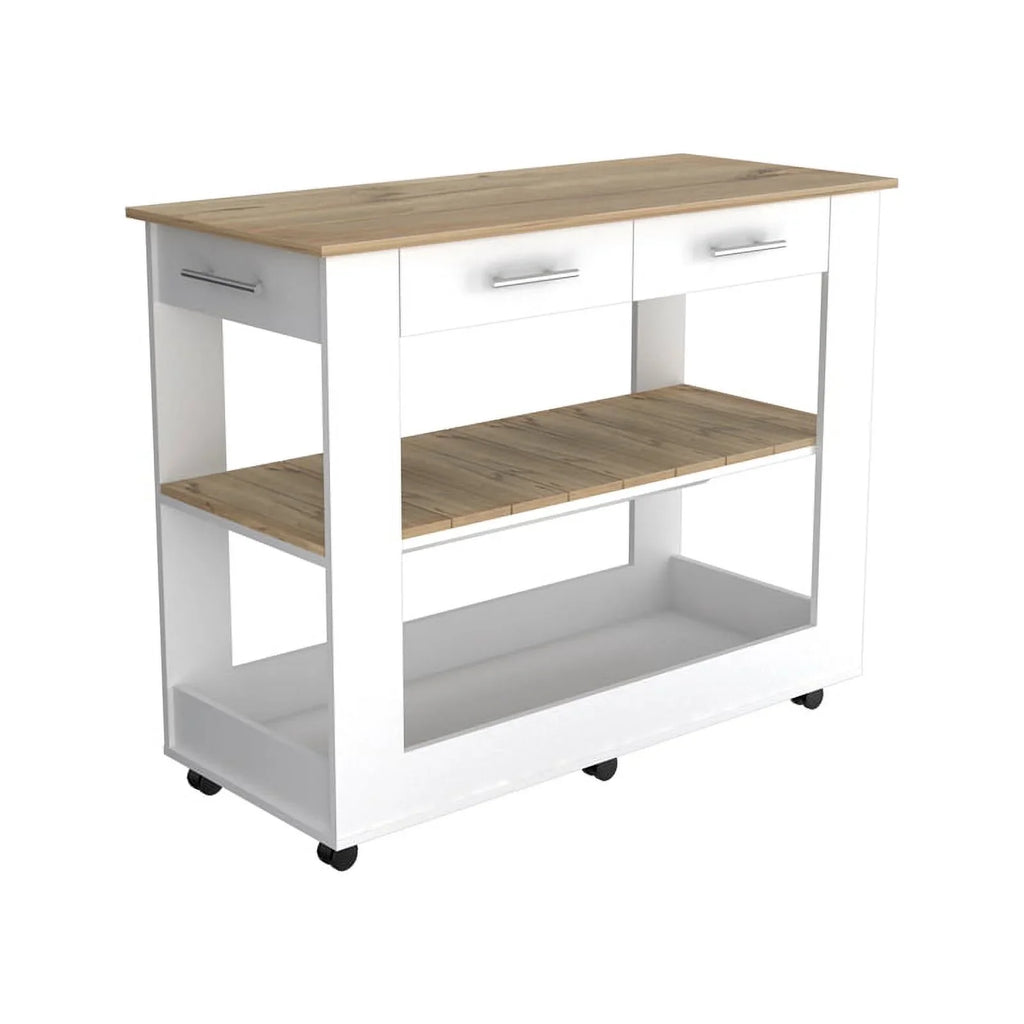 Sink 2-Piece Home Kitchen with and Square Wood Island Utility Set