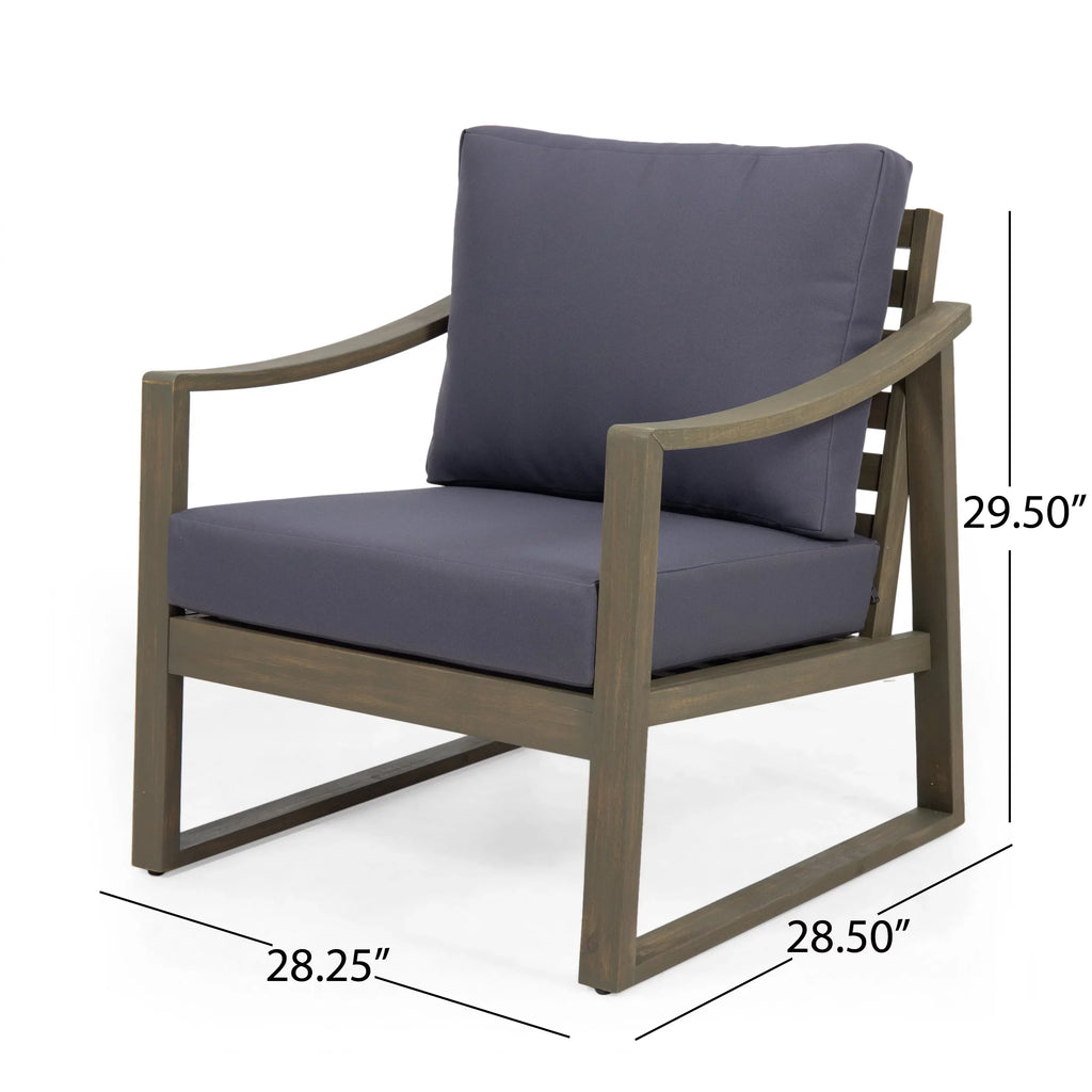 Gray Wood Dark and with 4 Seater Cushions, Set Johnlucas Studio Outdoor Acacia Gray Chat