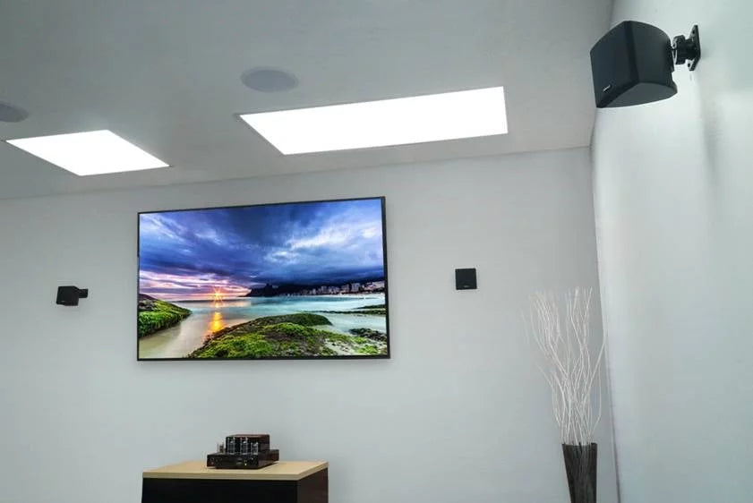 by Rockville Black Brackets Wall of Pair 3.5" Cube Speakers+Swivel Home Theater