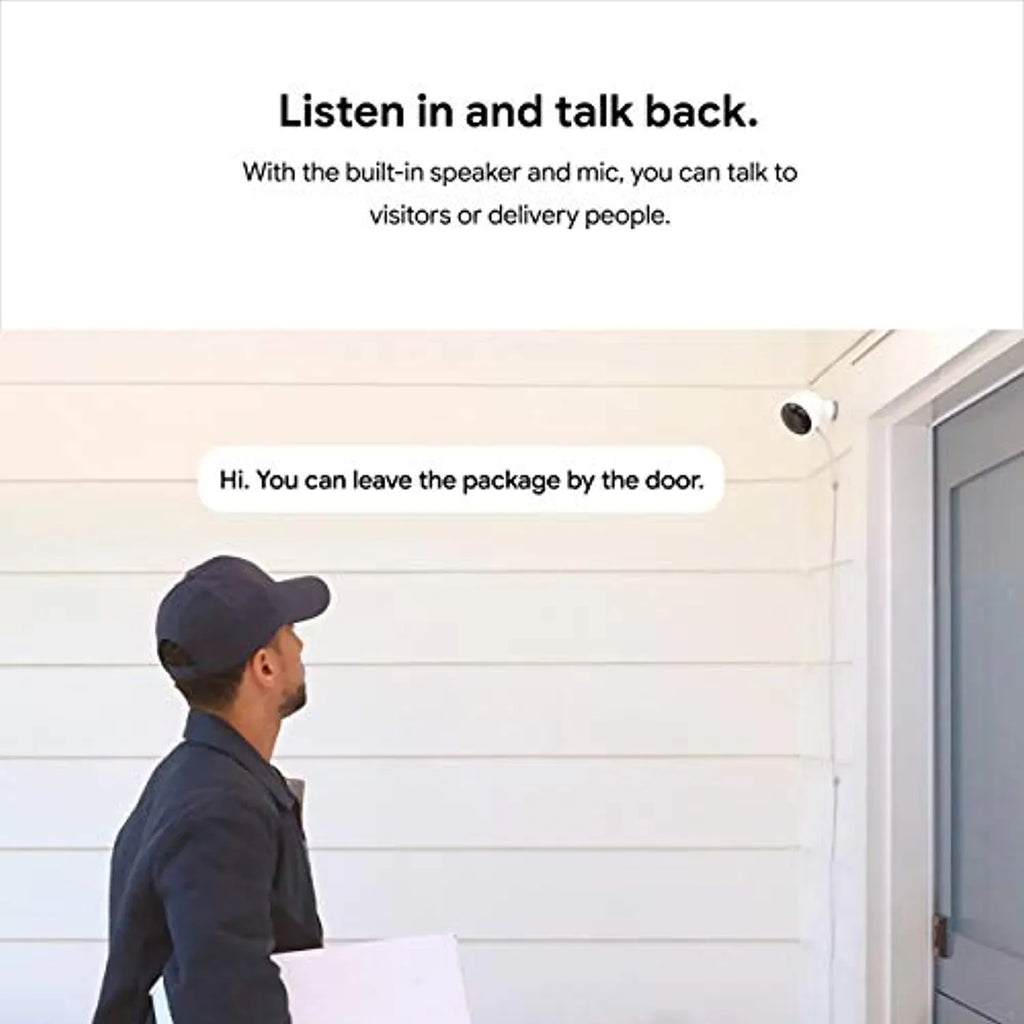 Your - exterior Cam Camera Control exterior with 1st Nest - Phone Night Google Vision - - 2-Pack with Camera Generation Weatherproof Surveillance