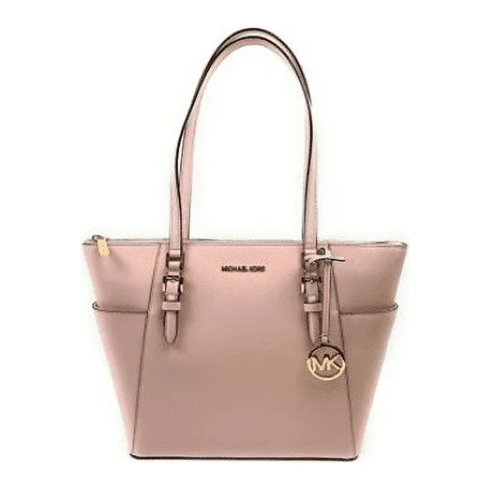 Kors Bag Handbag Female Solid), Charlotte Michael Zip Blush Signature Large (Powder Top Tote Leather