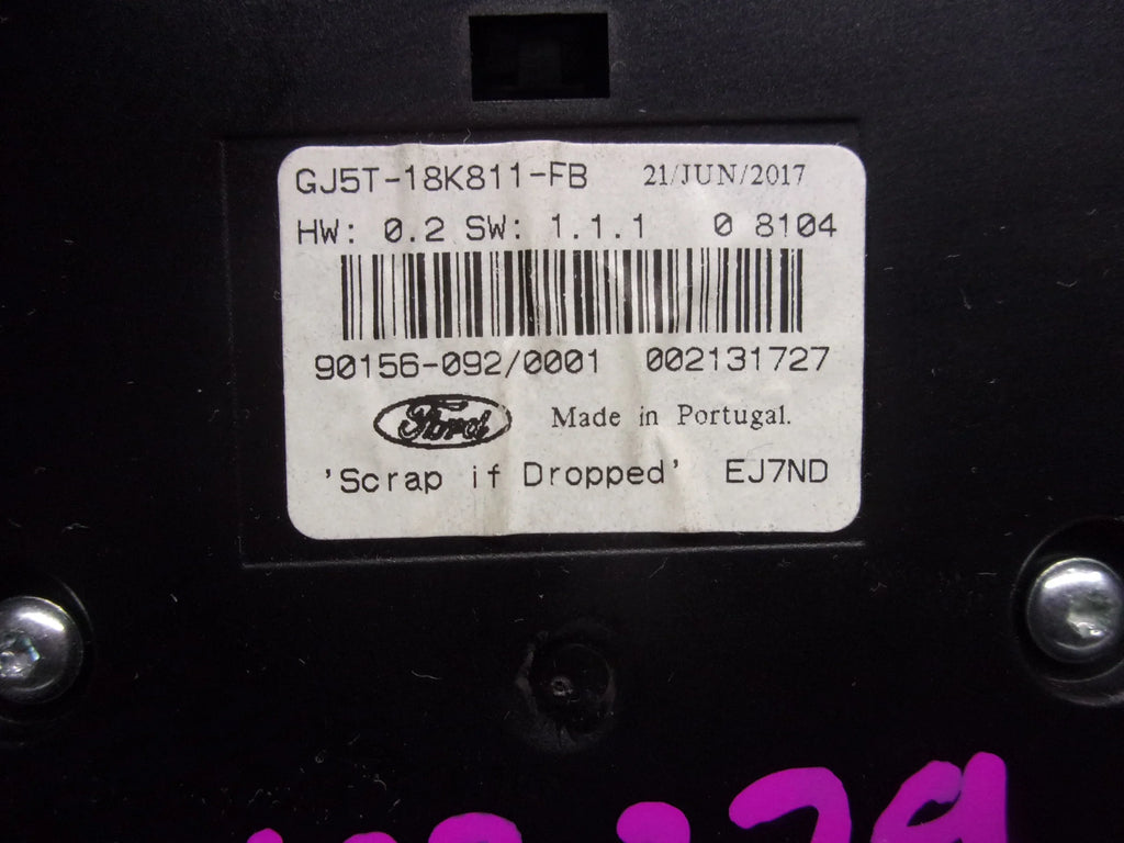 Radio (Good) Escape Ford 2017-2019 Panel Pre-Owned GJ5T-18K811- Control Sony