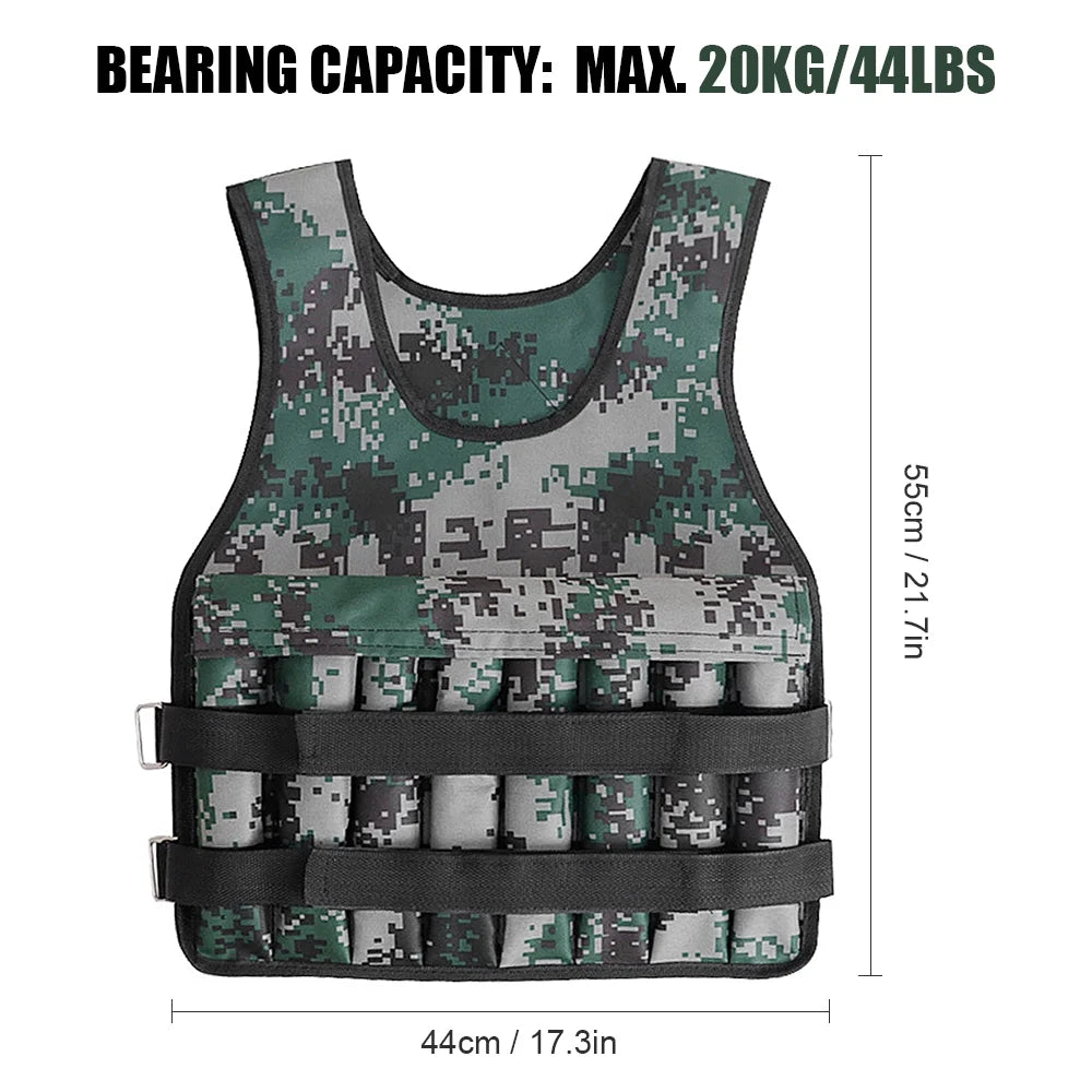 Fit, Premium Vest, Workout for Muscle Building, Perfect Tomshoo Weighted Camouflage Oxford Adjustable fabric,
