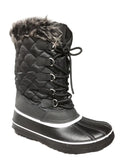 exterior Snow Mid-Calf Winter Fur Lined Non-Slip Womens Boots Warm Shoes Waterproof