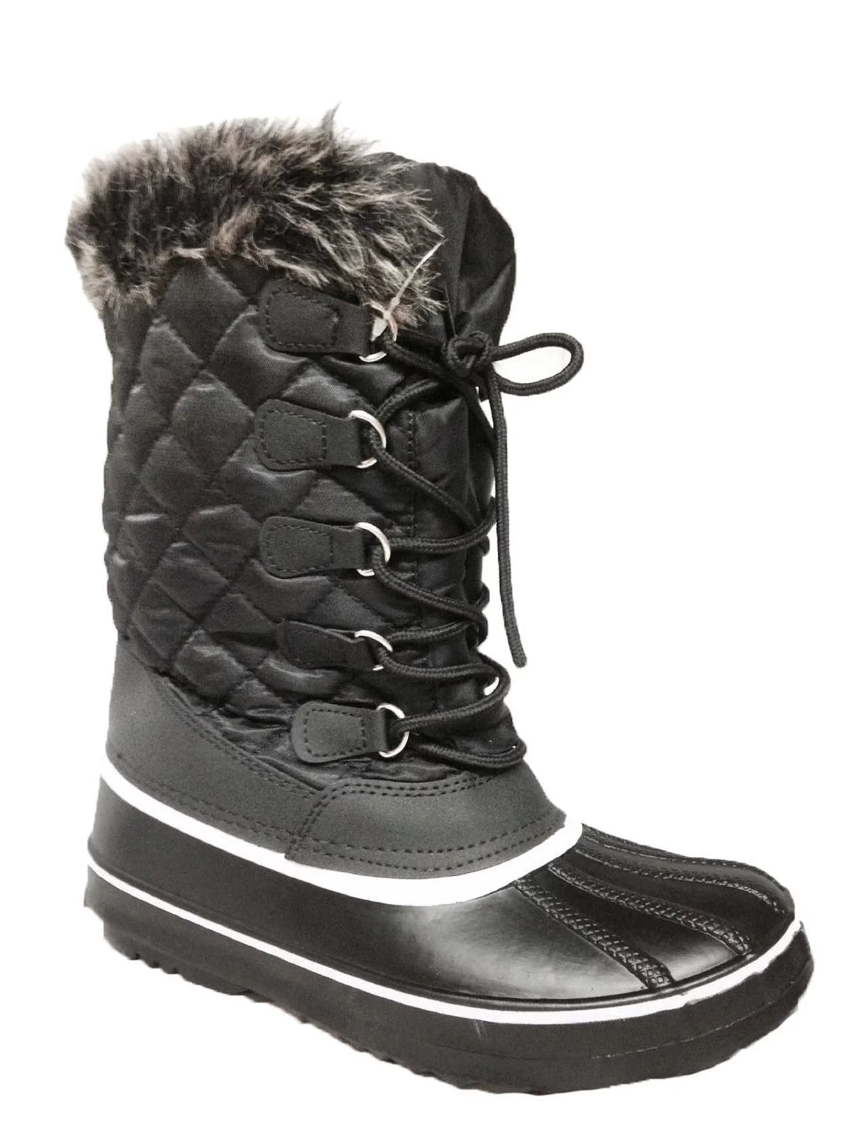 exterior Snow Mid-Calf Winter Fur Lined Non-Slip Womens Boots Warm Shoes Waterproof