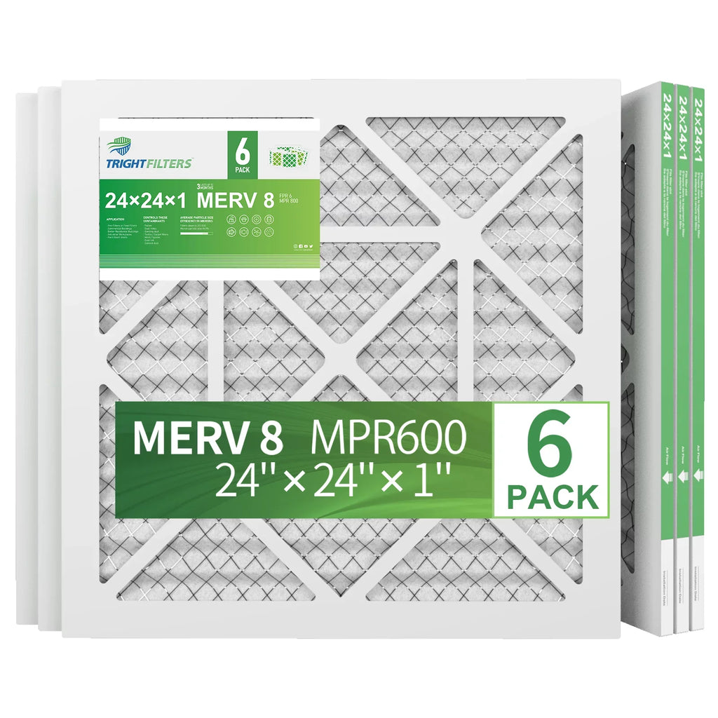 8 Furnace Filter 6 Pack HVAC 24x24x1 TRIGHTFILTERS Filters Air AC Pleated MERV Home