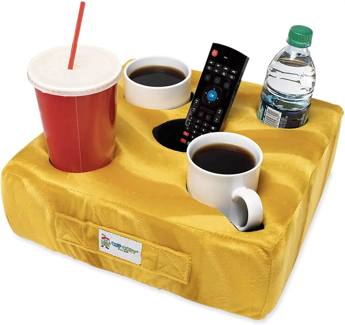 Deluxe Man Holder! Pillow -The Cup RV, and (Yellow) and it Keep Use cave, Seen As Bed, Beach Spills. Cozy Cup Anywhere-Couch, More! TV car, Close Floor, Prevent World's Park, on Your Best Drinks