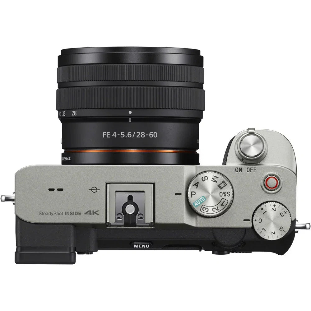 a7C Sony Camera Lens+24mm Mirrorless f/2.8 28-60mm G (Silver) +Flash- with Kit Lens