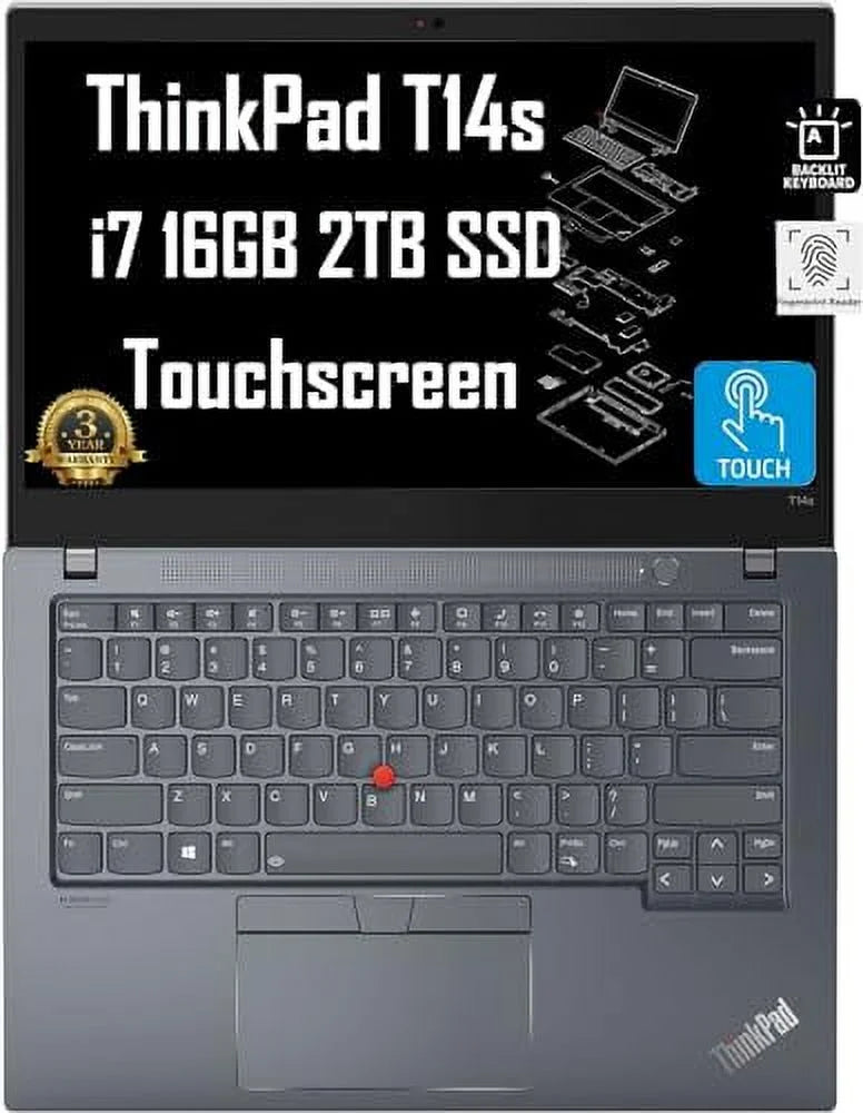 11 Warranty, Fingerprint, Business 14-Hr FHD Webcam, Lenovo Touchscreen, i7-1165G7, SSD) T14s Life, 2TB 3-Yr 4, RAM, 16GB Long Pro ThinkPad Thunderbolt Core IR Battery (14" Win Laptop Backlit, Intel