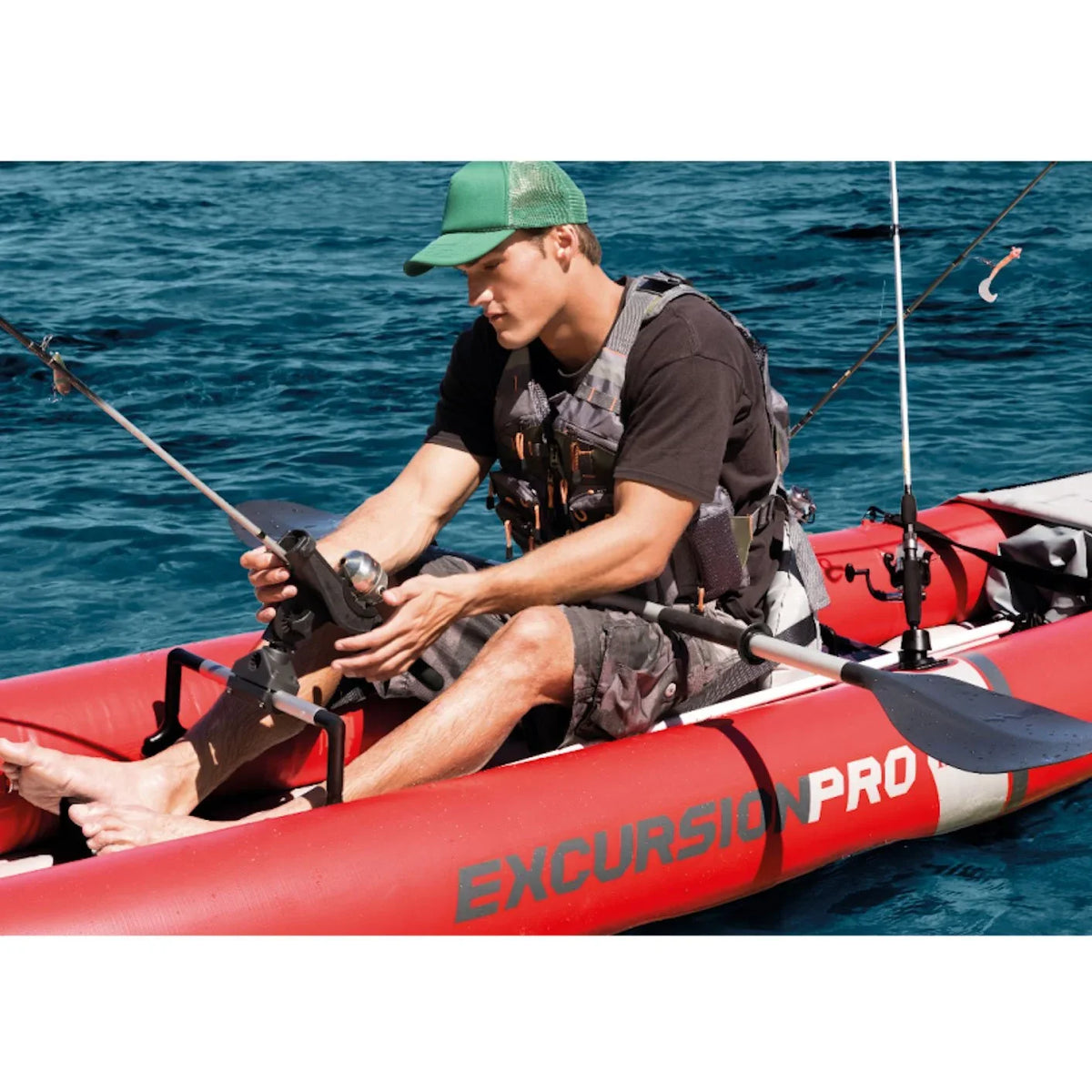 Red Pump, Pack) with (3 Oars Excursion 2 Pro Person Kayak Inflatable & Vinyl
