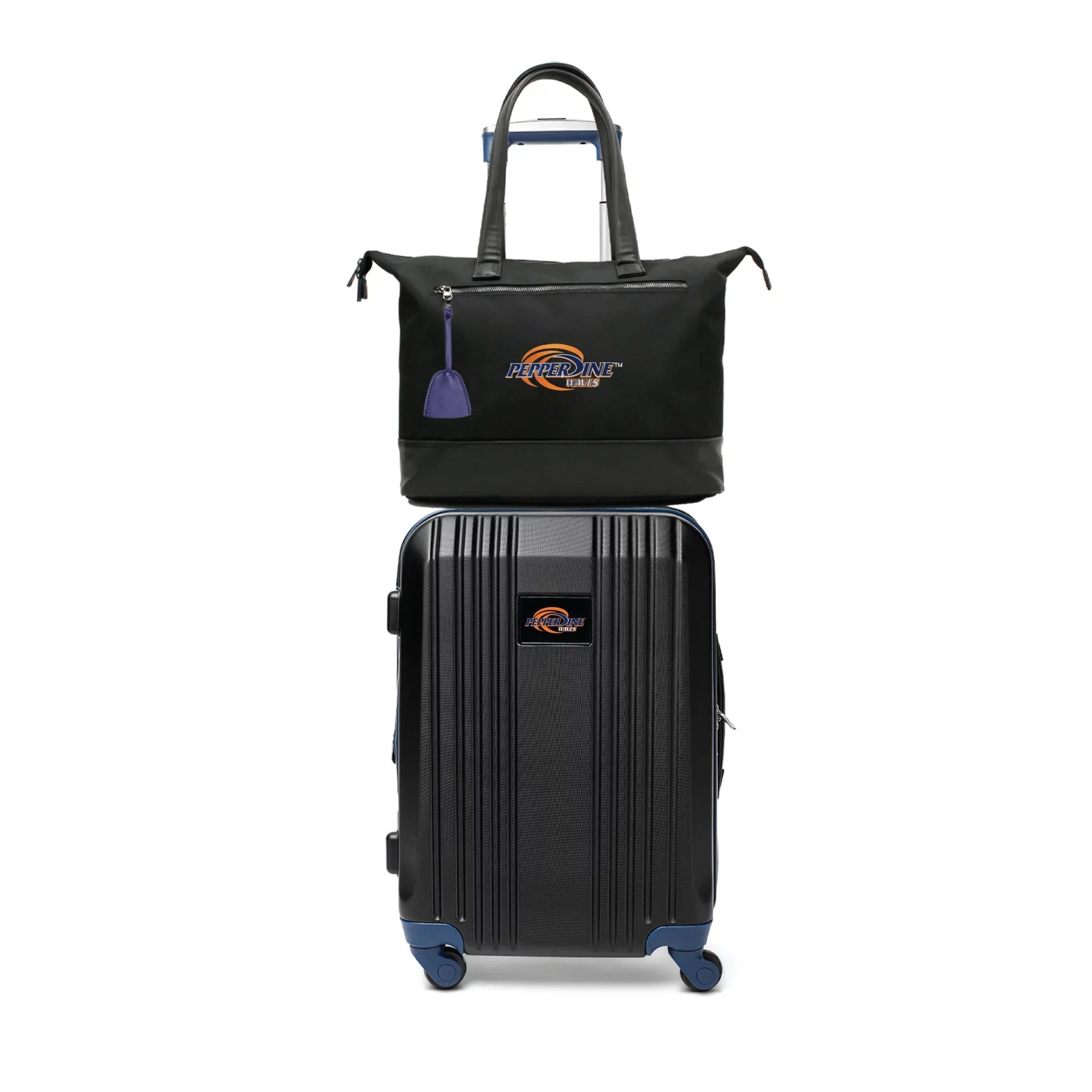 Pepperdine Premium Waves and Bag Tote Laptop Set Luggage