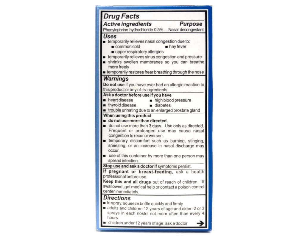 Oz, Spray, Nasal Strength 0.5 6 0.5% Regular Neo-Synephrine Pack