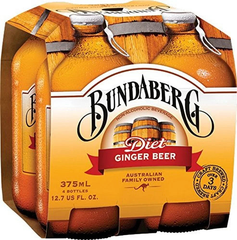 No of BEER, GINGER 4/375 Dairy - ML 6, Vegan Pack Artificial dimension Free Ingredients DIET BUNDABERG,