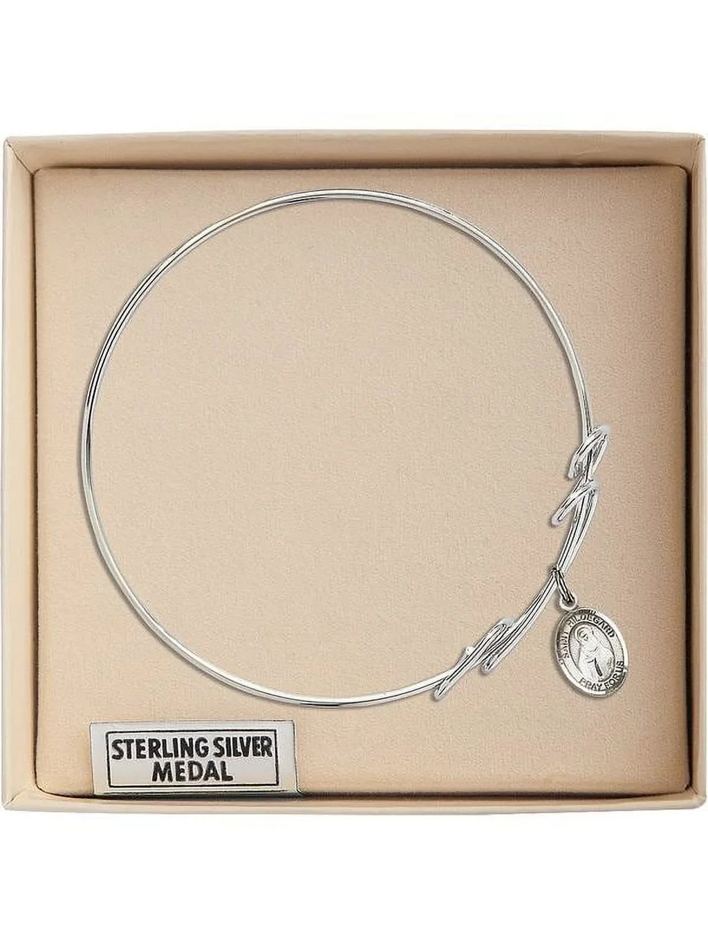 inch Loop Hildegard Round Bingen St. Bangle von in Sterling Double Silver Bracelet 8 w/