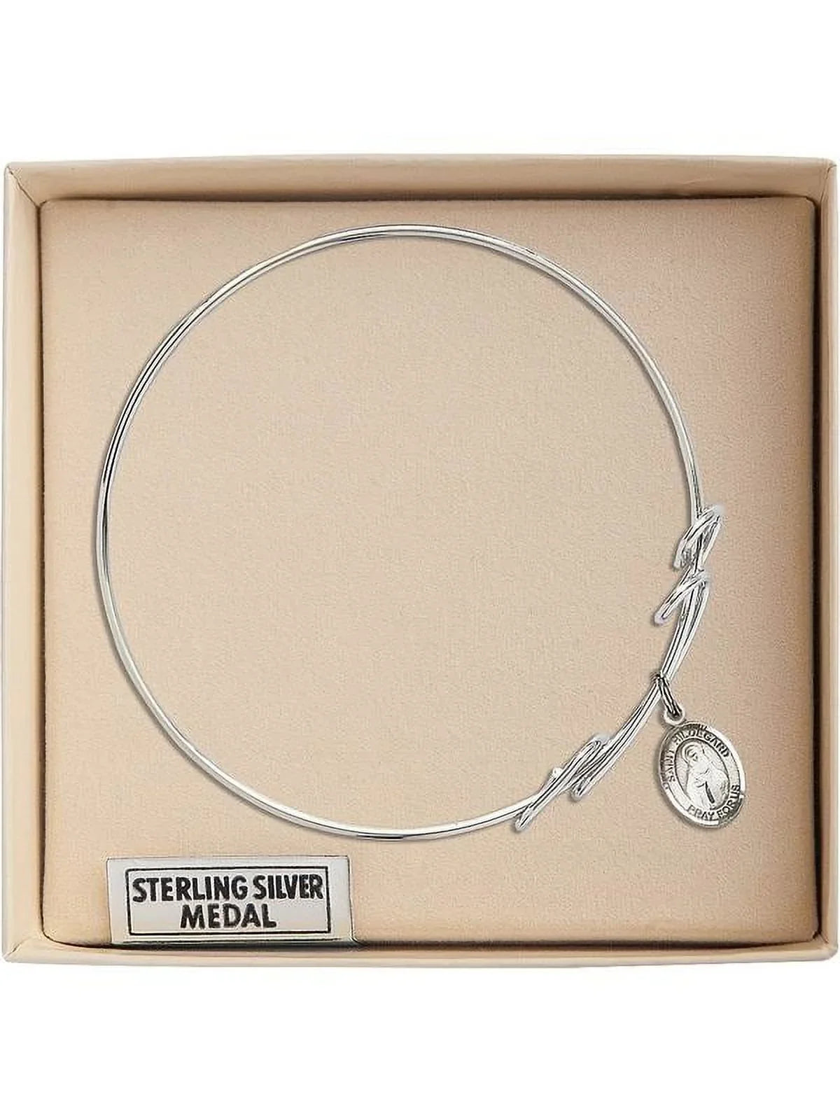inch Loop Hildegard Round Bingen St. Bangle von in Sterling Double Silver Bracelet 8 w/