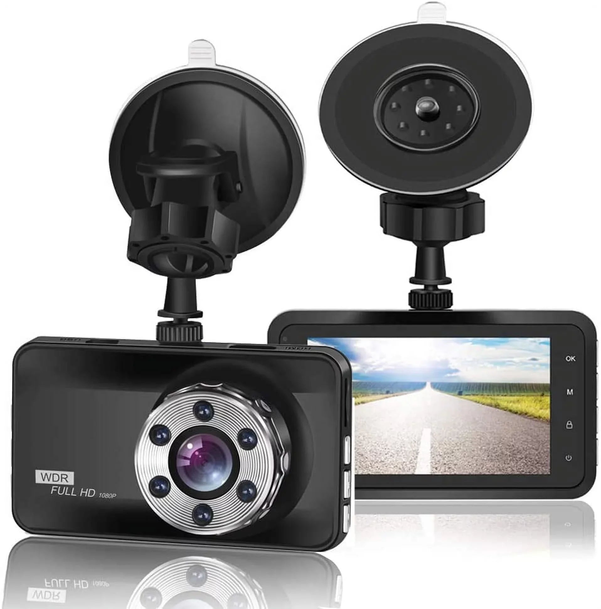 Dashboard G-Sensor Cars Camera Car 170 in for 1080P Cam with Display Angle Night Recorder Video Full Car 3.0" Dashcam Wide Camera Dash Vision