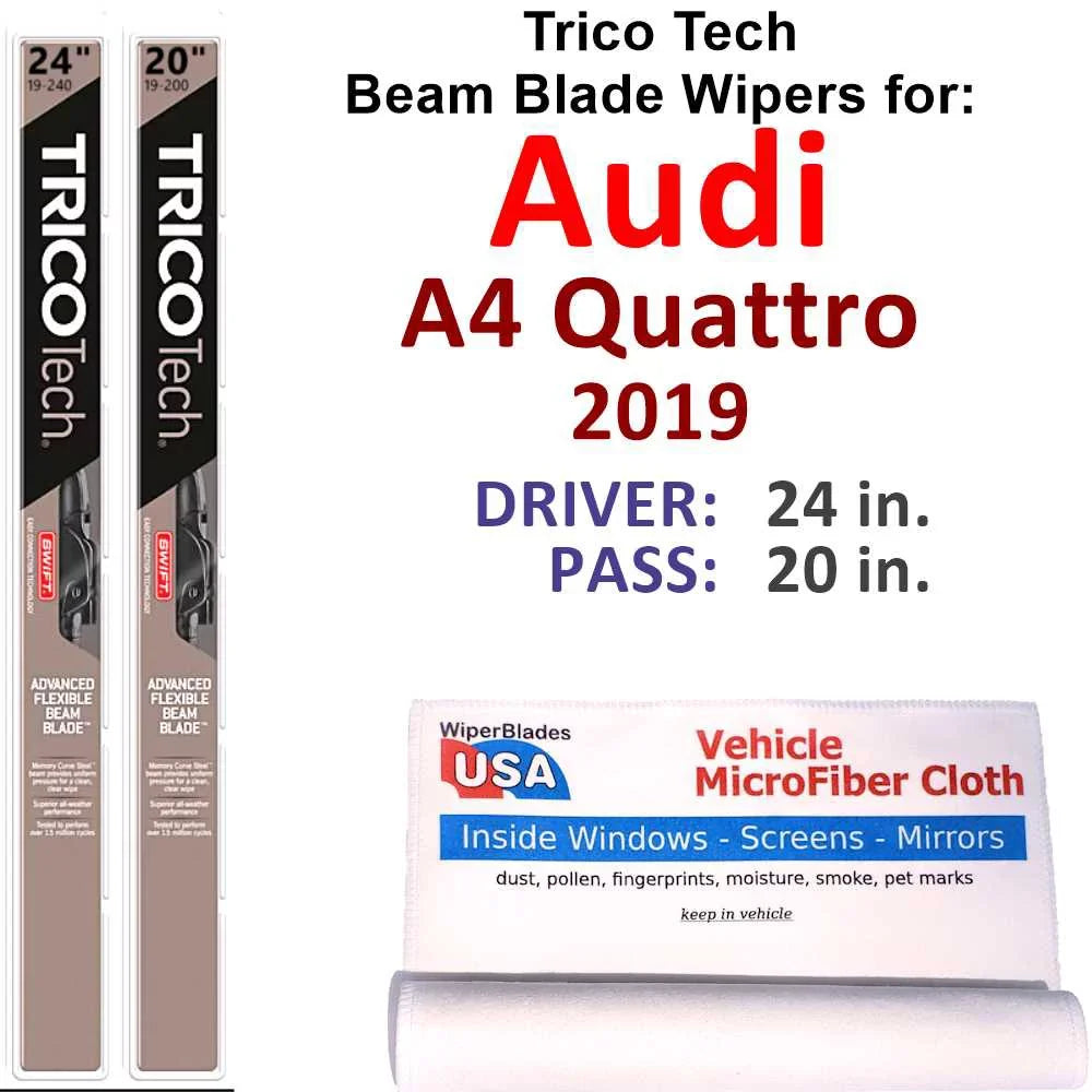 Quattro Audi Blade Beam Wipers 2) of 2019 A4 (Set