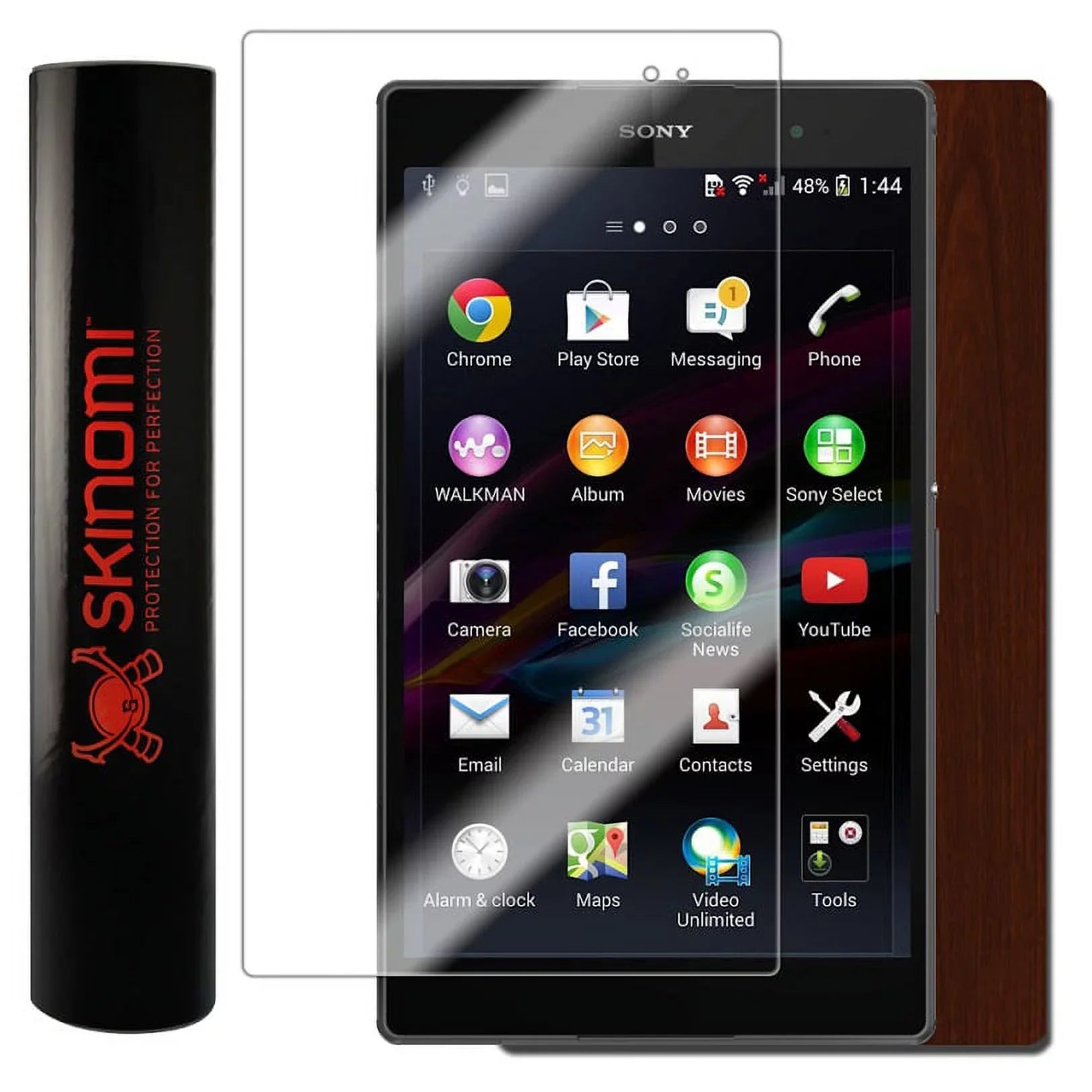 Xperia Skin Dark Tablet Screen Skinomi Wood for Protector Compact Sony & Z3