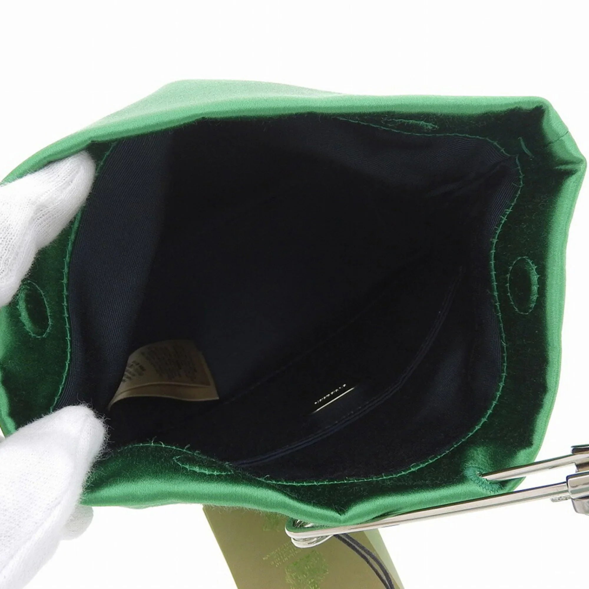 Pre-Owned silk viscose clutch bag New) pin bijou green Burberry rhinestone (Like