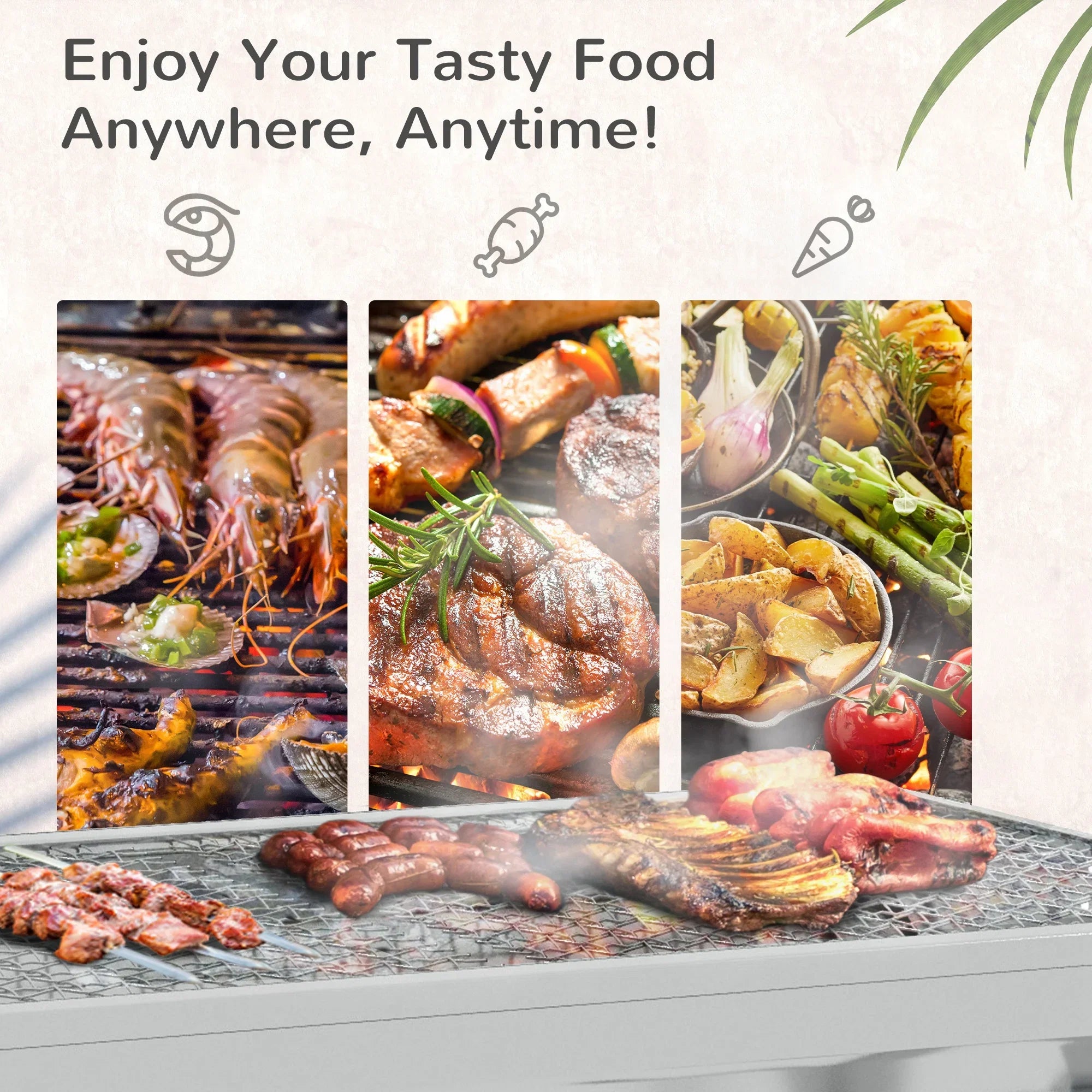 Grill Charcoal Portable Rack for Steel Picnic,Party Folding Outdoor Grill Grill,Stainless