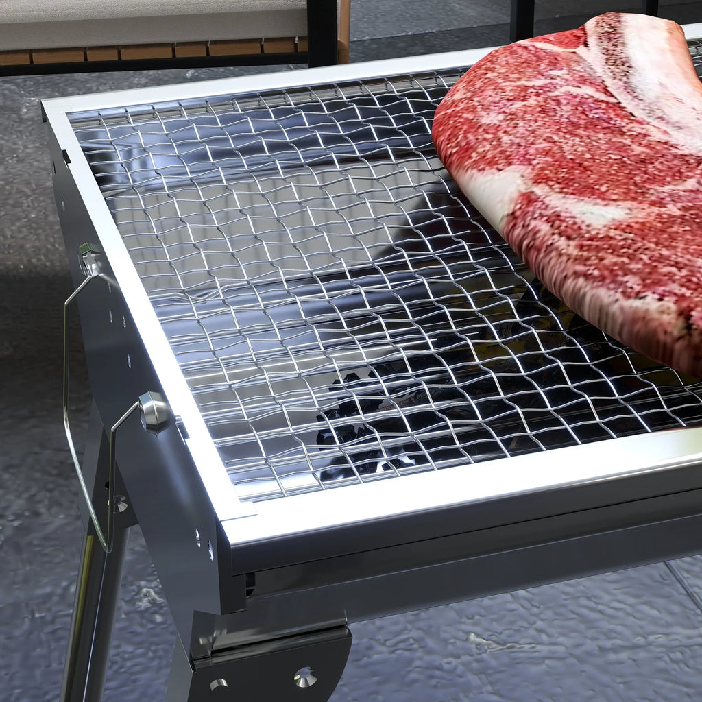 Grill Charcoal Portable Rack for Steel Picnic,Party Folding Outdoor Grill Grill,Stainless