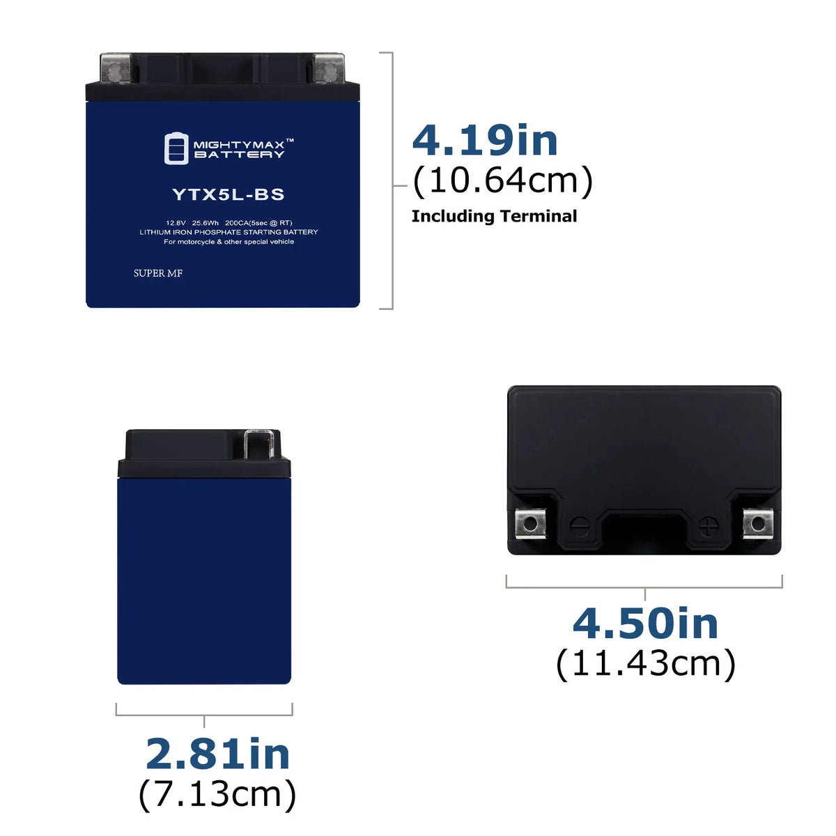 Compatible - Motorcycle 00-01 YTX5L-BS Replacement XC400 Cannondale Pack 10 Battery with Lithium