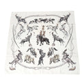 100% Hermes Scarf Pre-Owned (Good) Carre90 Silk White
