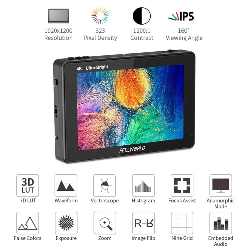 Video 7 FEELWORLD 2200nits LUT7S Touchscreen Inch Panel Brightness IPS Monitor,