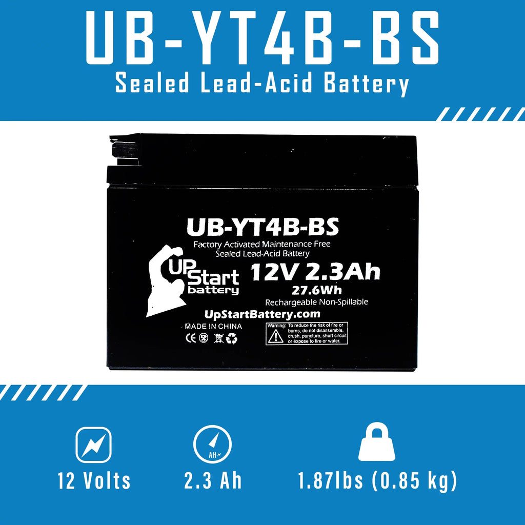 '-Z70 Suzuki - -Z70, Sealed) Yamaha Replacement 12v, Maintenance YT4B- Fits Suzuki Activated, Free 2008 Battery Factory 2015 (2.3Ah, 2009 SR400, with Battery 3 Pack - for