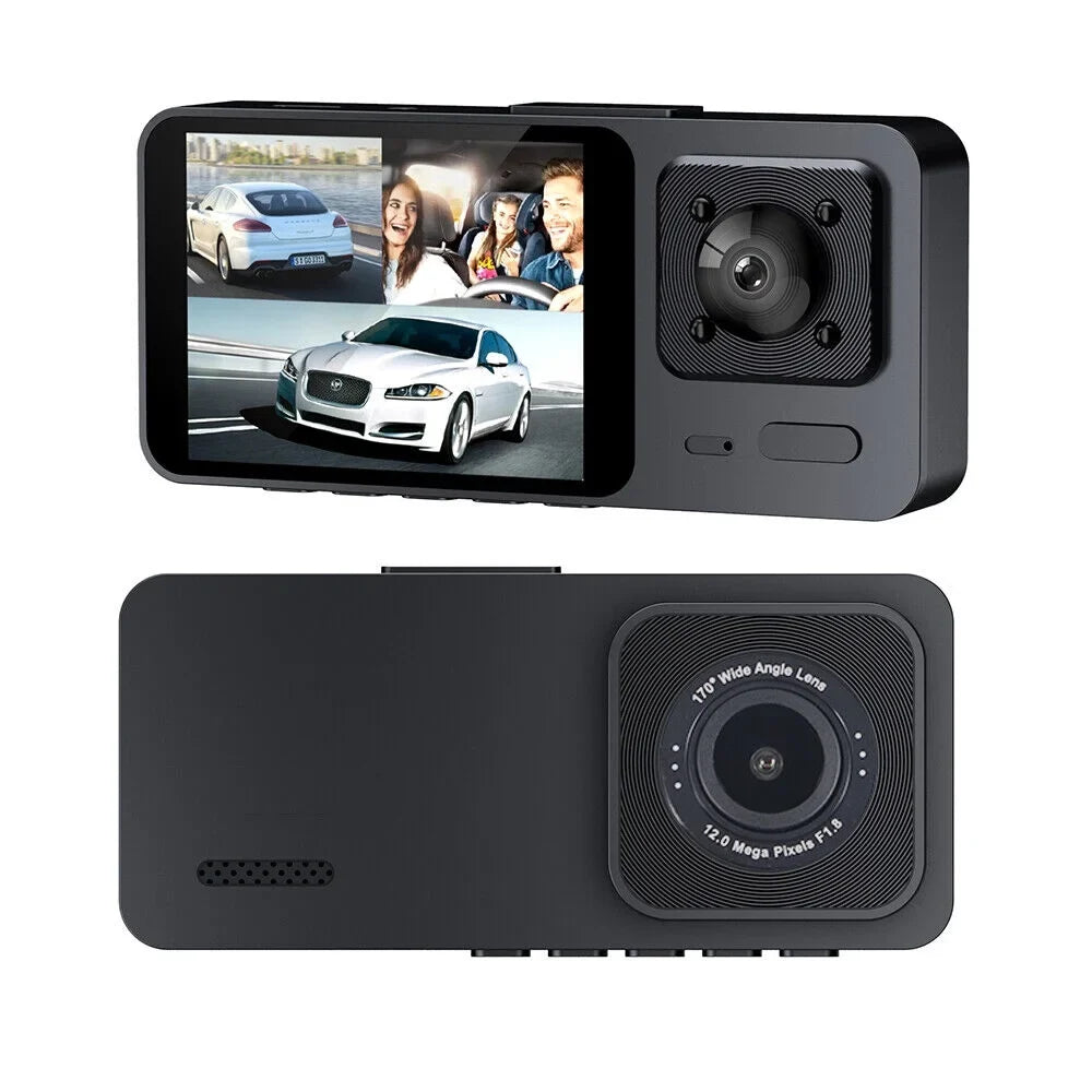 1080P Lens Car Dash Lens Camera 3 Video Cam G-sensor Dual Recorder Front/Rear/Inside