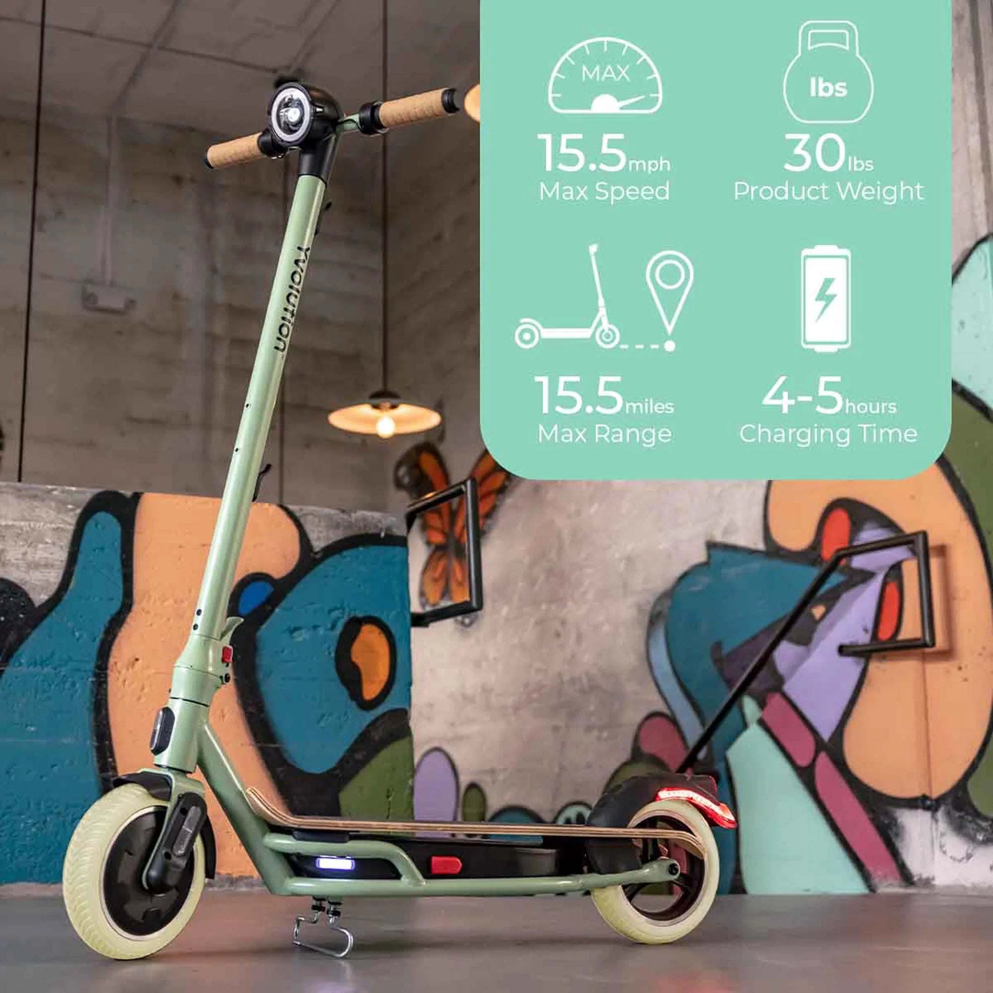 Adults Yvolution Foldable Design Scooter Display, (Green) Electric for