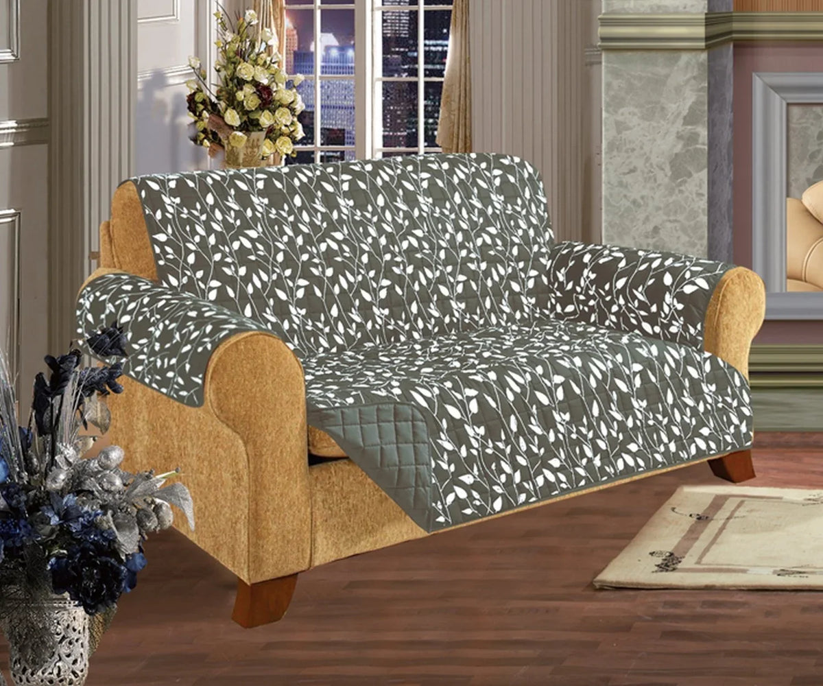 Chair Black/Gray Prevent Reversible to Pet Protector Furniture Slipping Kids Elegant Comfort Quilted Ties Children Off, Dog dimension,