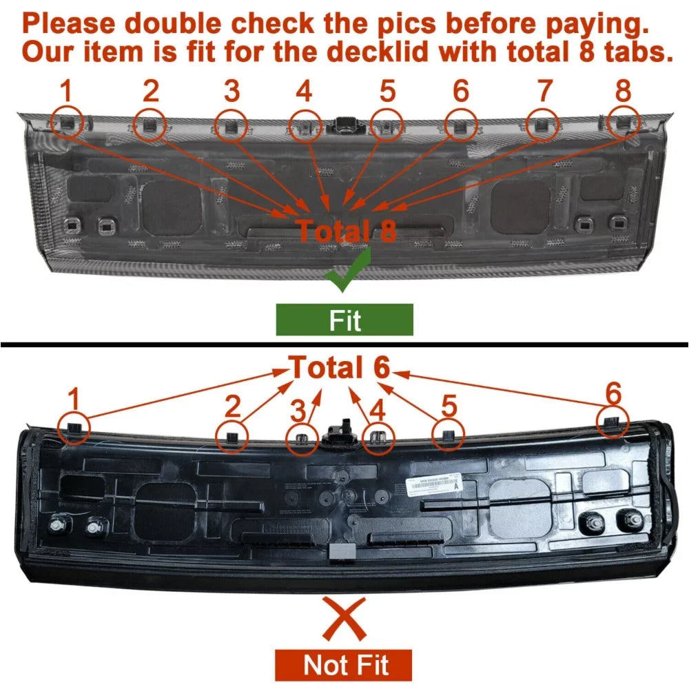 Print Panel Ford Fiber Decklid Mustang Gt Shield Trunk 2015-2021 Rear Carbon For