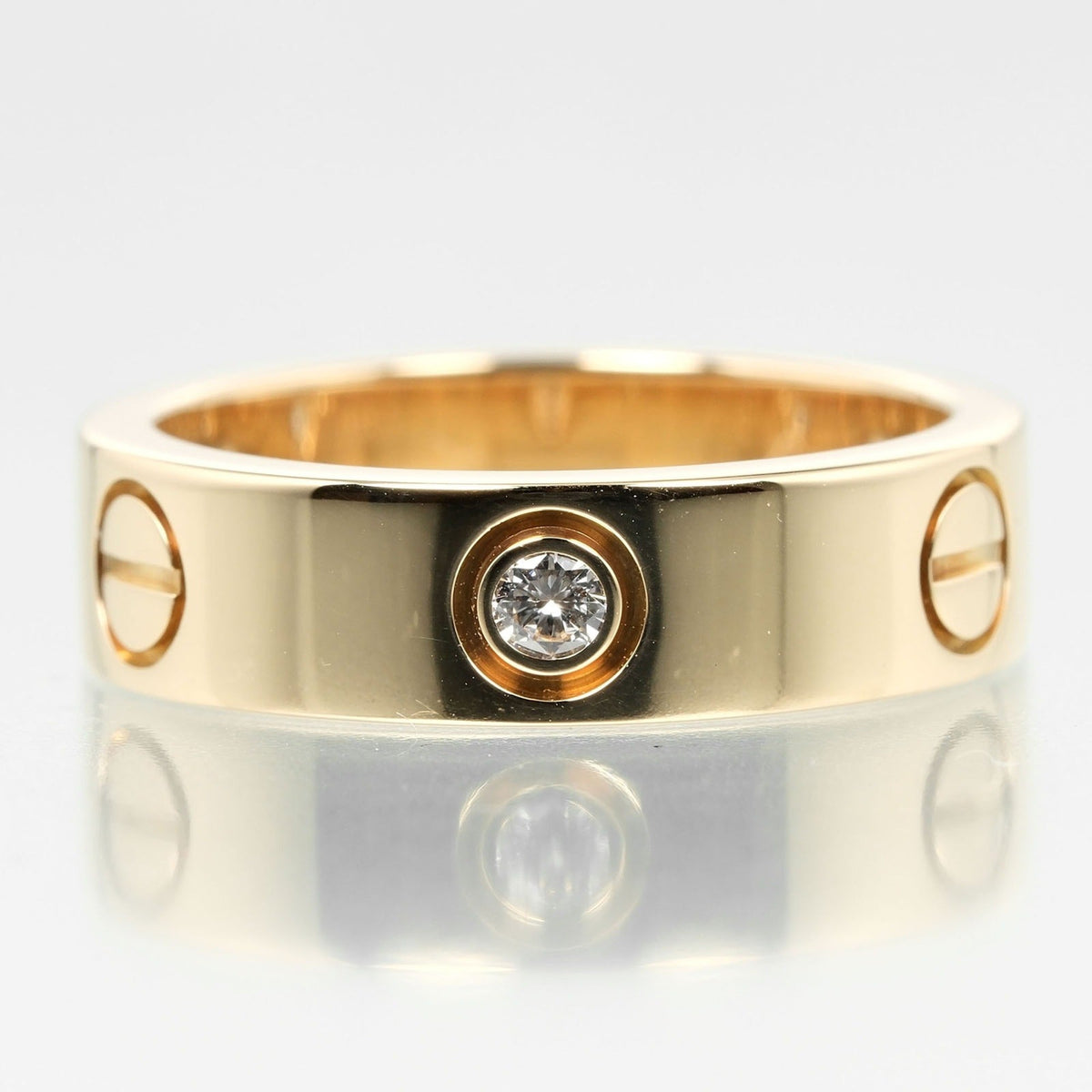 approx. 8.67g, Cartier diamond, ring, yellow dimension Pre-Owned (Good) K18 I132124019 half 3P, Love gold, 15