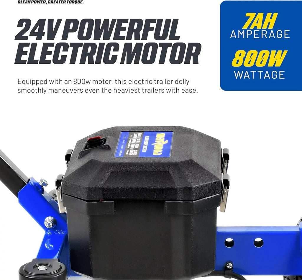 Trailer 24V 800W – Mover Trailer Weight, Tongue 3600LBS Operation, Ski with 600LB 7Ah, Mount Ball Advanced Weight, Hitch Dolly Goodyear Commercial Quiet Electric Max /Vessel/Utility/Jet 2"