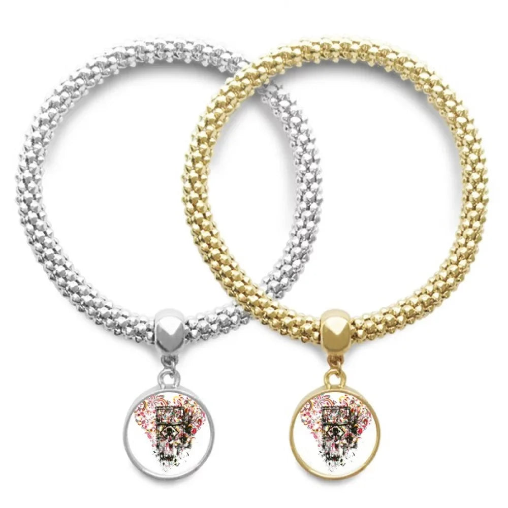 Heart Lover Jewelry Pattern Street Bracelet Bangle Graffiti Pendant Chain Art Illustration Couple