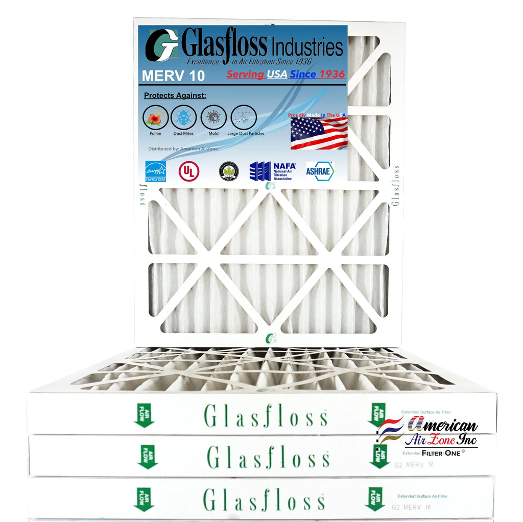 Glasfloss Air Air Home 2" In HVAC or 24x28x2 Made (Pack Filter - - Office - MERV - of 10 Air The Filter or Pleated AC - USA. Furnace - Filter 4)
