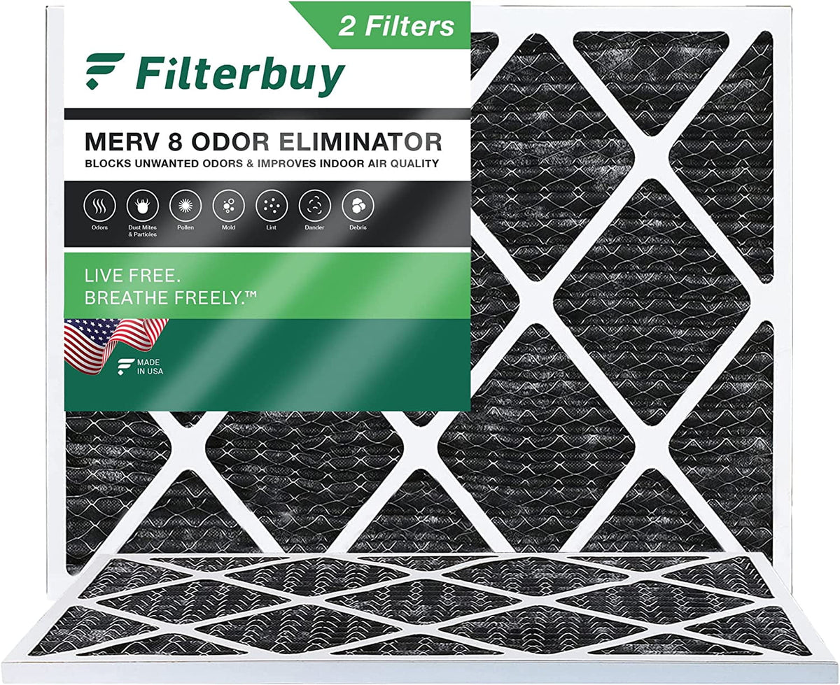 Eliminator Pleated Air Filterbuy Filters MERV (2-Pack) HVAC Activated Carbon 22x24x1 with Odor Furnace 8 AC