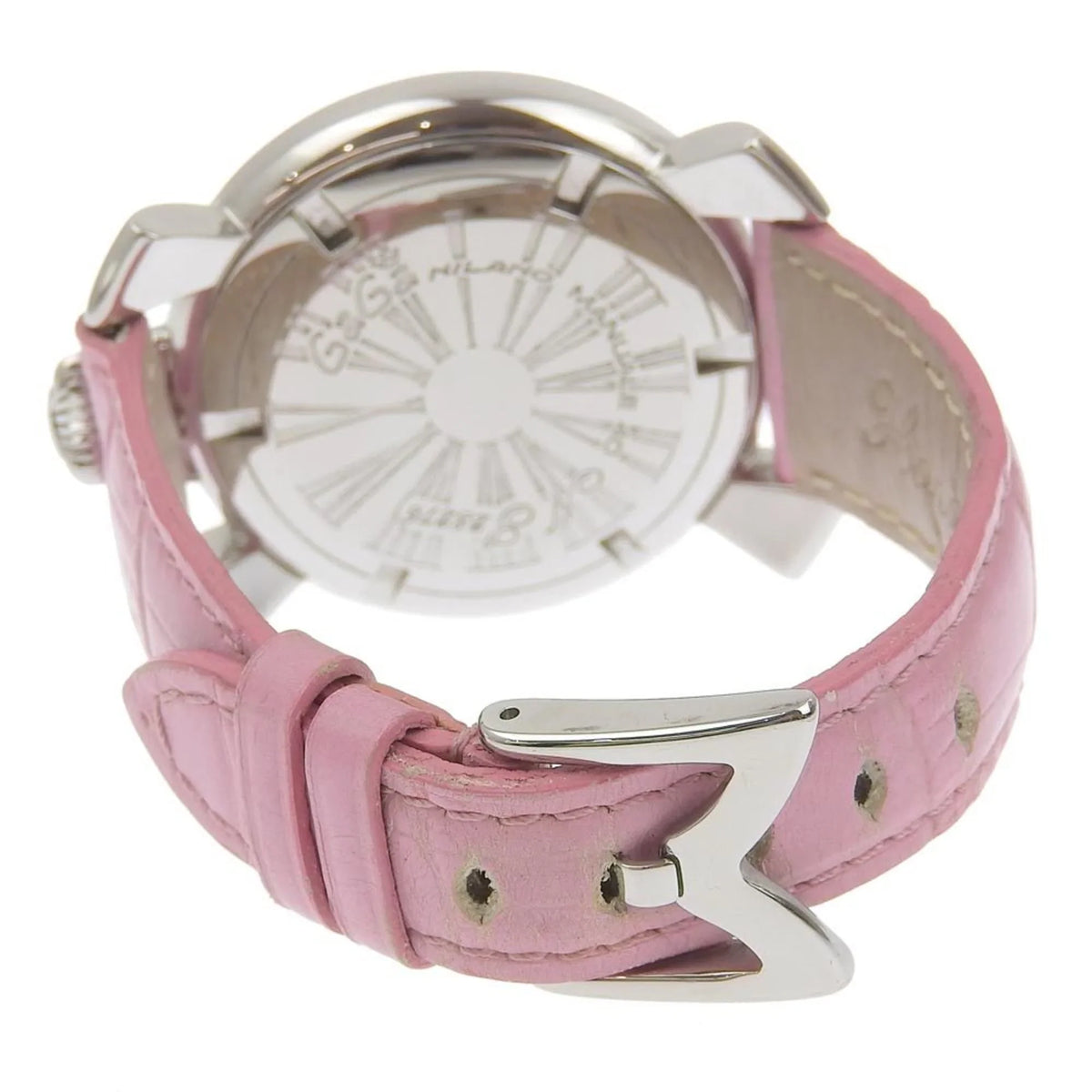 Manuale Display I220823012 Gaga Quartz Watch Pre-Owned Analog (Good) Men's 5020 Dial Stainless Milano Steel White