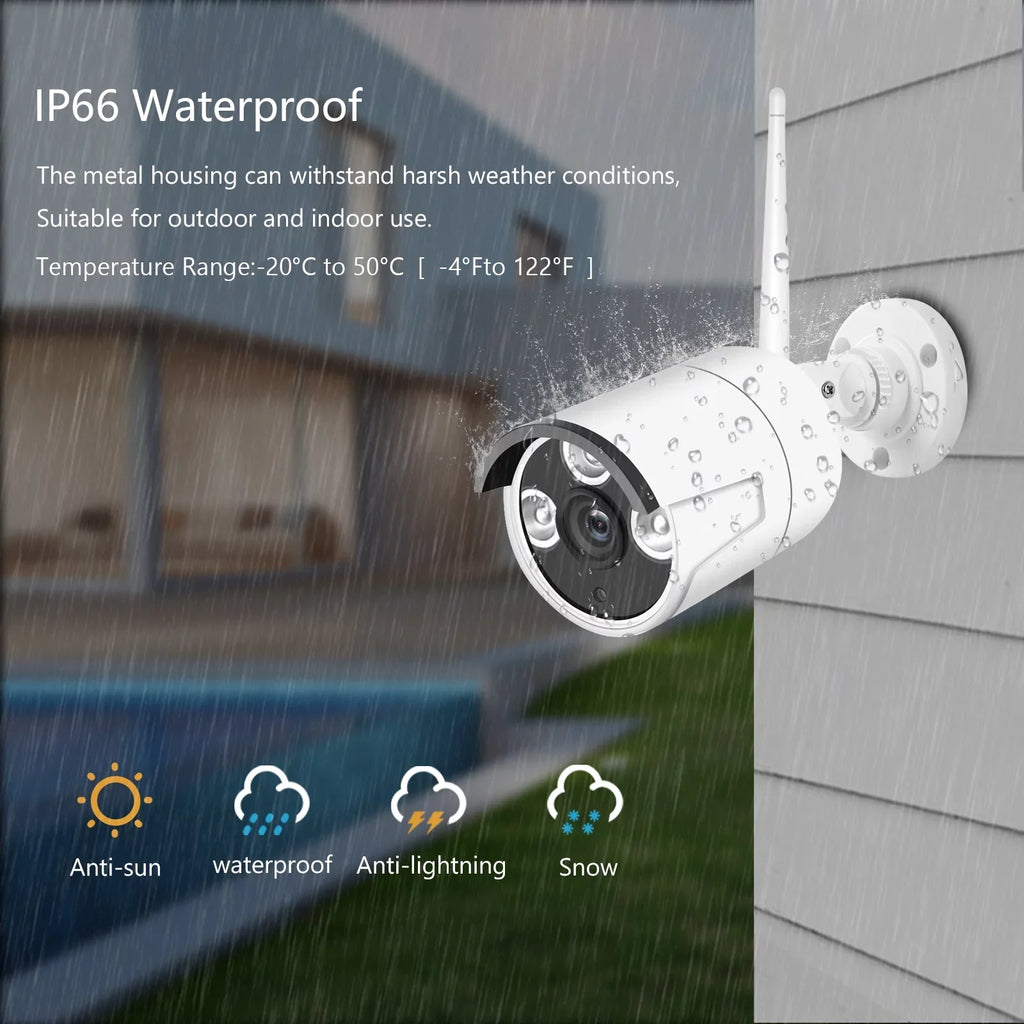 Motion 8CH Remote Hard exterior 8PCS Night with Tuya NVR No Smart Indoor MIXFEER Cameras Alert, Access, CCTV System, Camera 1080P Wireless Vision, 2.0MP 1080P 8Channel App 1080P IP + Drive